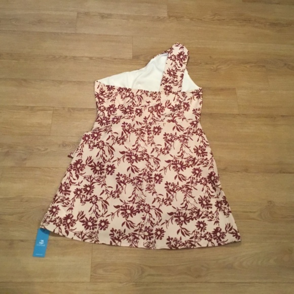 Women's One Shoulder Floral  Print Self-tie Mini Dress - Picture 8 of 9